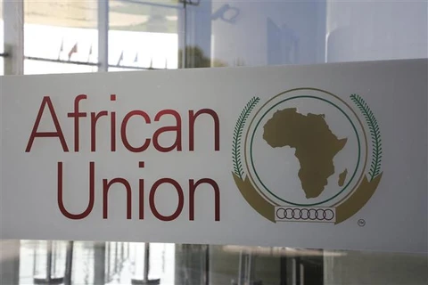 Biểu tượng của Liên minh châu Phi tại trụ sở ở Addis Ababa (Ethiopia). (Ảnh: AFP/TTXVN)