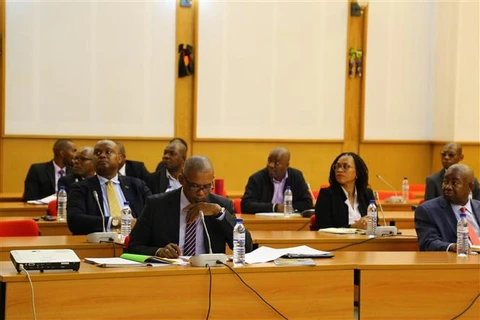 Kỳ họp lần thứ tư Ủy ban liên Chính phủ Việt Nam-Mozambique về hợp tác kinh tế, văn hóa, khoa học-công nghệ diễn ra tại Thủ đô Maputo (Cộng hoà Mozambique), chiều 30/5/2023. (Ảnh: Hồng Minh/TTXVN)