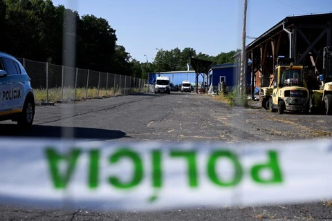 Toàn cảnh trại di cư ở Velky Krtis, gần biên giới giữa Hungary và Slovakia, ngày 6/9/2023. (Nguồn: Reuters/Ảnh chụp màn hình)