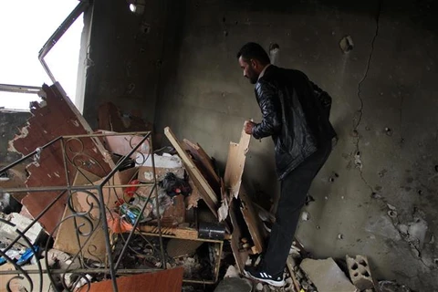 Ngôi nhà bị hư hại sau vụ tấn công của Israel tại làng Kfarchouba, miền Nam Liban, ngày 19/10/2023. (Ảnh: THX/TTXVN)