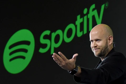 Giám đốc Điều hành của ứng dụng nghe nhạc trực tuyến Spotify, Daniel Ek tại một cuộc họp báo ở Tokyo (Nhật Bản). (Ảnh: AFP/TTXVN)