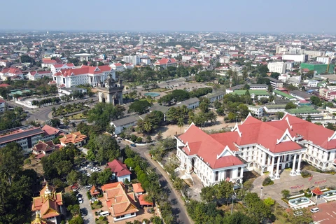 Toàn cảnh Thủ đô Vientiane của Lào. (Ảnh: Đỗ Bá Thành/TTXVN)