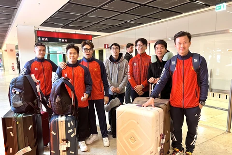 Đội tuyển Thể dục Dụng cụ Việt Nam tới Đức thi đấu vòng loại Olympic Paris 2024. (Ảnh: Phương Hoa/TTXVN)