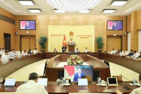 Quang cảnh phiên bế mạc Phiên họp thứ 33 của Ủy ban Thường vụ Quốc hội. (Ảnh: An Đăng/TTXVN)
