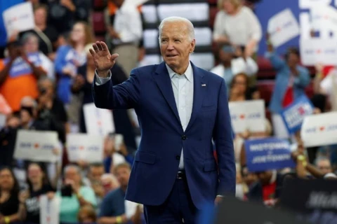 Tổng thống Mỹ Joe Biden trong cuộc vận động tranh cử ở Detroit, bang Michigan, ngày 12/7/2024. (Ảnh: Reuters/TTXVN)