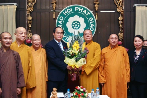 TW Mặt trận Tổ quốc làm việc với Giáo hội Phật giáo