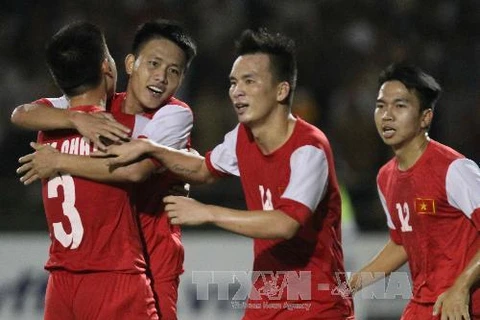 Đội U22 Việt Nam có thành phần chính là các cầu thủ dự giải U21 quốc tế báo Thanh niên vừa qua (Nguồn: TTXVN)