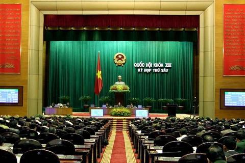 Kỳ họp thứ 6, Quốc hội Khóa XIII đã chính thức thông qua Dự thảo Hiến pháp nước Cộng hòa xã hội chủ nghĩa Việt Nam (sửa đổi). (Nguồn: TTXVN)