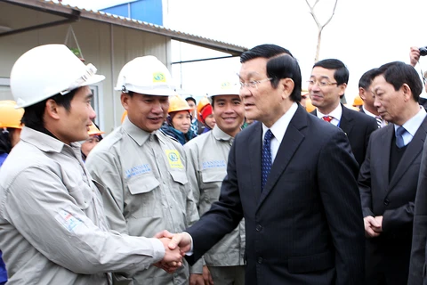 Chủ tịch nước thăm khu công nghiệp hỗ trợ Nam Hà Nội 