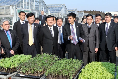 Chủ tịch nước Trương Tấn Sang tới thăm tỉnh Ibaraki 