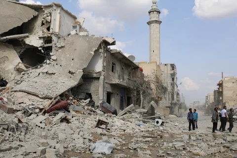 Cảnh đổ nát do xung đột tại thành phố Aleppo, Nigeria ngày 3/4. (Nguồn: AFP/TTXVN)