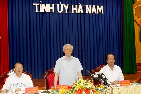 Tổng Bí thư Nguyễn Phú Trọng thăm, làm việc tại tỉnh Hà Nam