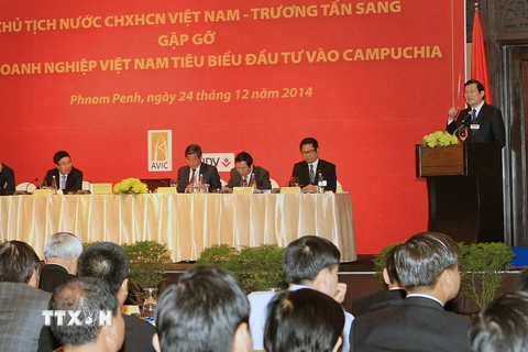 Chủ tịch nước gặp gỡ đại diện cộng đồng người Việt ở Campuchia