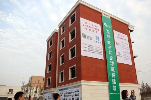Ngỡ ngàng tòa nhà 5 tầng được in từ máy in 3D ở Trung Quốc