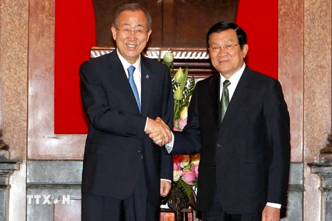 Chủ tịch nước tiếp Tổng Thư ký Liên hợp quốc Ban Ki-moon 