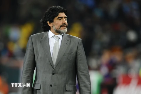 Huyền thoại bóng đá Argentina Diego Maradona. (Nguồn: AFP/TTXVN)