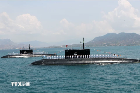 Tàu ngầm mới được trang bị của Hải quân Nhân dân Việt Nam. (Ảnh: Nguyễn Khang/TTXVN)