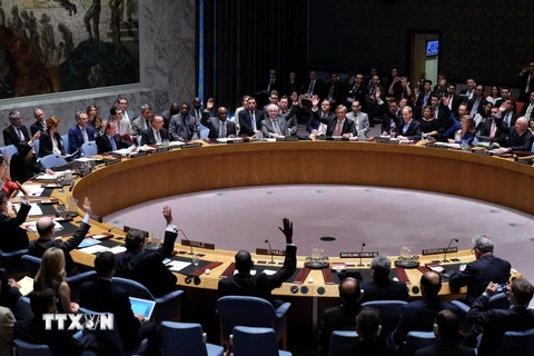 Toàn cảnh phiên bỏ phiếu của Hội đồng Bảo an Liên hợp quốc ở New York ngày 20/7. (Nguồn: AFP/TTXVN)