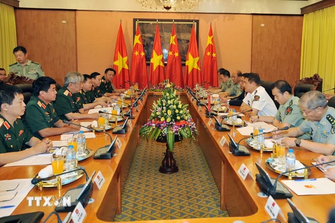 Quang cảnh cuộc Đối thoại chiến lược quốc phòng Việt Nam-Trung Quốc ngày 10/8. (Ảnh: Trọng Đức/TTXVN)