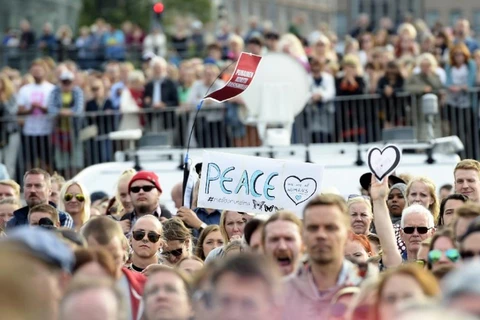 Người biểu tình ở thủ đô Helsinki của Phần Lan. (Nguồn: AFP