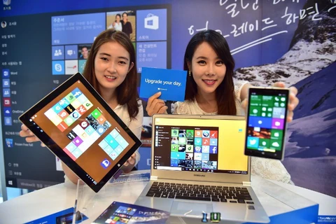 Giới thiệu hệ điều hành Windows 10 ở Hàn Quốc. (Nguồn: AFP)