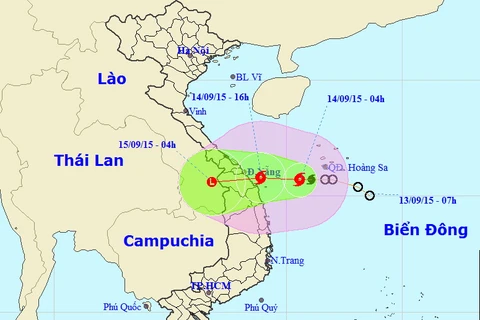 Vị trí tấm bão số 3. (Nguồn: nchmf.gov.vn)