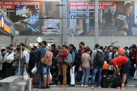 Người tị nạn tại ga trung tâm Munich, Đức. (Nguồn: AFP)