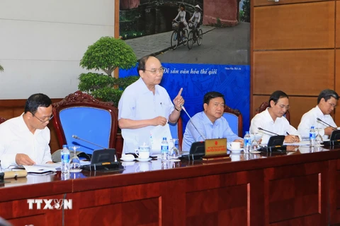 Phó Thủ tướng Nguyễn Xuân Phúc phát biểu. (Ảnh: Doãn Tấn/TTXVN)