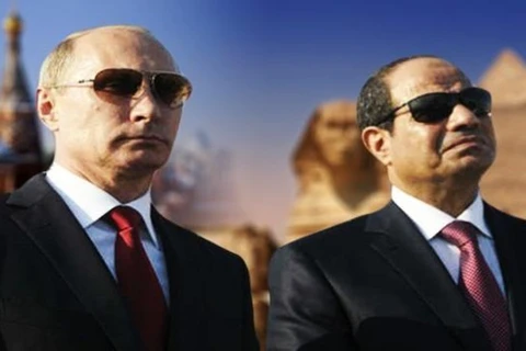Tổng thống Ai Cập Abdel Fattah al-Sisi (phải) và người đồng cấp Nga Vladimir Puti. (Nguồn: english.alarabiya.net) 