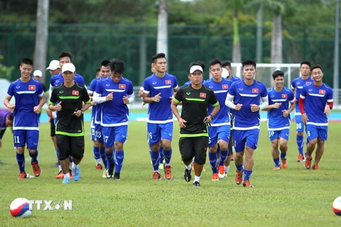 Đội tuyển U23 Việt Nam tại SEA Games 28, tháng 5/2015. (Ảnh: Quốc Khánh/TTXVN)