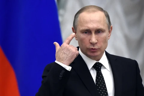 Tổng thống Nga Vladimir Putin phát biểu tại cuộc họp báo tối 26/11 ở Moskva. (Nguồn: AFP)