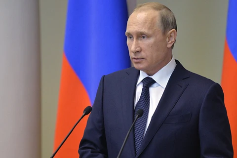 Tổng thống Nga Vladimir Putin đọc thông điệp liên bang. (Nguồn: Sputnik)