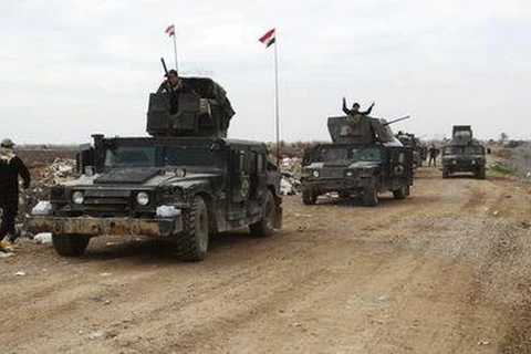 Quân đội Iraq trên đường tiền vào giải phóng thành phố Ramadi. (Nguồn: Reuters)
