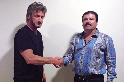 Diễn viên Sean Penn, (trái) và trùm ma túy Joaquín Guzmán Loera gặp nhau trong cuộc phóng vấn bí mật. (Nguồn: nytimes.com)