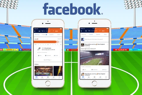 Giao diện di động ứng dụng Facebook Sports Stadium.