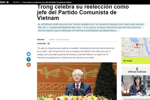 Bài viết về Đại hội XII của Đảng Cộng sản Việt Nam trên trang web của Argentina Telam.