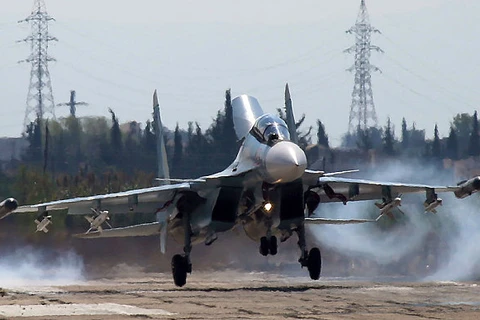 Máy bay chiến đấu của Nga tại căn cứ không quân ở Syria. (Nguồn: TASS)