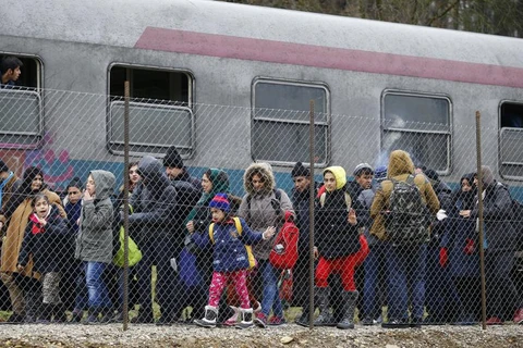 Người tị nạn ở Slovenia. (Nguồn: Reuters)