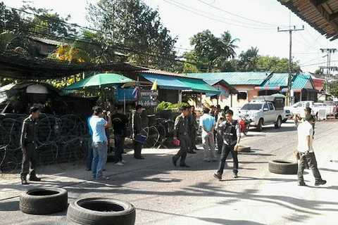 Hiện trường một vụ tấn công ở tỉnh Naratiwat , ngày 12/3. (Nguồn: bangkokpost.com)