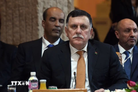 Thủ tướng Chính phủ đoàn kết Libya Fayez al-Sarraj tại một hội nghị ở Tunis, Tunisia ngày 22/3. (Nguồn: AFP/TTXVN)