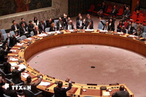 Toàn cảnh phiên họp của Hội đồng Bảo an về tình hình căng thẳng ở Burundi tại thành phố New York, Mỹ ngày 1/4. (Nguồn: THX/TTXVN)