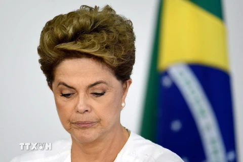 Tổng thống Dilma Rousseff ở thủ đô Brasilia ngày 15/4. (Nguồn: AFP/TTXVN)
