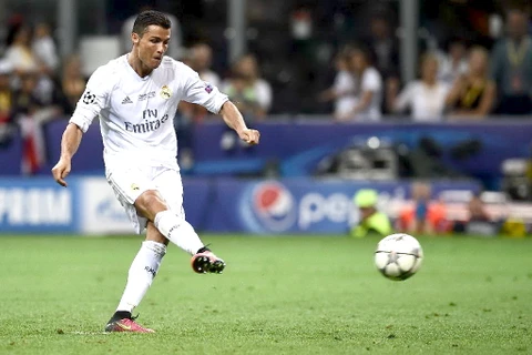 Ronaldo thực hiện lượt sút luân lưu cuối cùng đem về chức vô địch Champions League lần thứ 11 cho Real Madrid. (Nguồn: AFP)