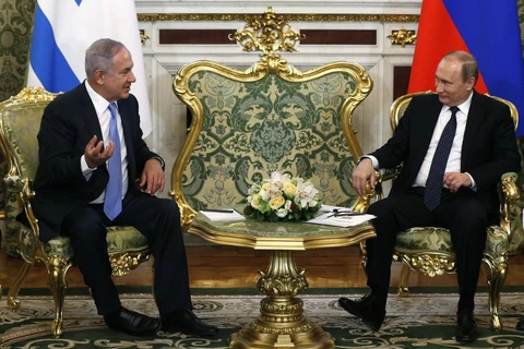 Thủ tướng Israel Benjamin Netanyahu gặp Tổng thống Nga Vladimir Putin ở Moskva. (Nguồn: AFP)