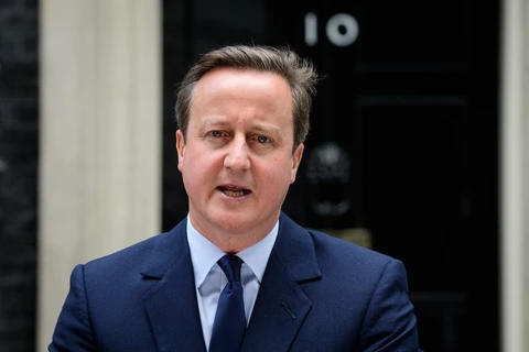Thủ tướng Anh David Cameron phát biểu bên ngoài Văn phòng Thủ tướng Anh ở số 10 Phố Downing. (Nguồn: AFP)