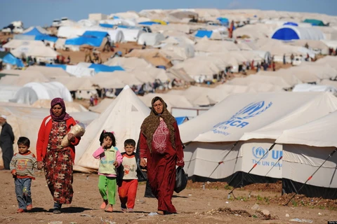 Người tị nạn Syria ở một khu trại tị nạn. (Nguồn: Getty Images)