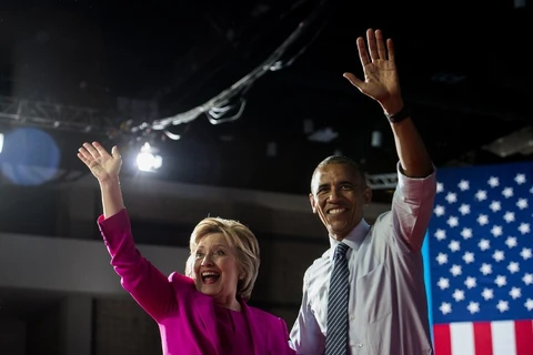 Tổng thống Mỹ Barack Obama tham gia cuộc vận động tranh cử của bà Clinton tại thành phố Charlotte, bang Bắc Carolina. (Nguồn: AFP)