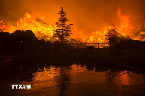Cháy rừng kinh hoàng ở Santa Clarita, California, Mỹ ngày 23/7. (Nguồn: AFP/TTXVN)