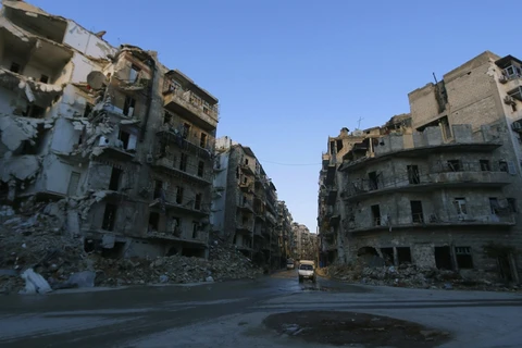Cảnh hoang tàn, đổ nát ở Aleppo. (Nguồn: aljazeera.com)