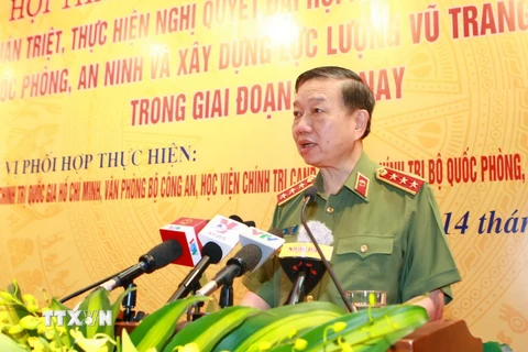 Thượng tướng Tô Lâm, Ủy viên Bộ Chính trị, Bộ trưởng Bộ Công an, Trưởng ban Chỉ đạo Tây Nguyên. (Ảnh: Doãn Tấn/TTXVN)